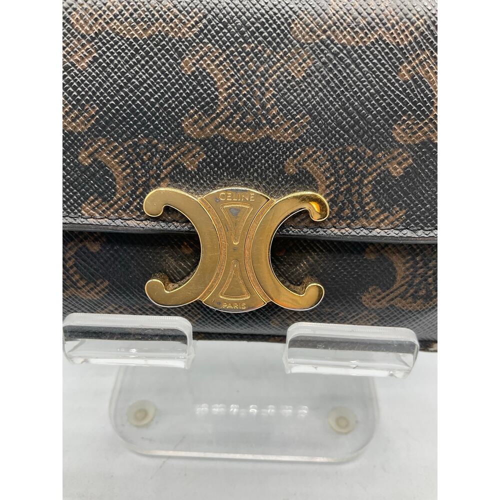 Celine Small Flap Wallet, Canvas- Tan about 4x3 inches - Picture 3 of 7
